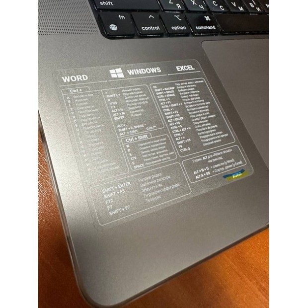 Наклейка з гарячими клавішами Word / Windows / Excel (Прозора / Біла) XK-MCR-WWEW Наклейка з гарячими клавішами Word / Windows / Excel (Прозора / Біла) XK-MCR-WWEW