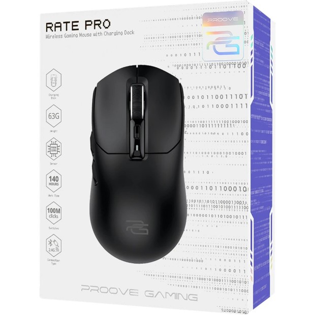 Мышь беспроводная игровая Proove Gaming Rate Pro + зарядная станция (Black)