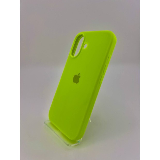 Оригінальний силіконовий чохол круглої форми для Apple iPhone 16 (27) трав'янистого зеленого кольору