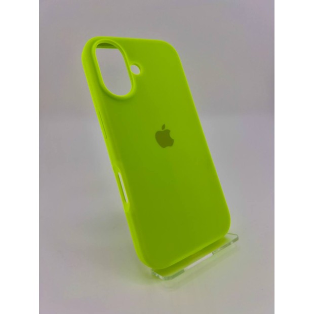 Оригінальний силіконовий чохол круглої форми для Apple iPhone 16 (27) трав'янистого зеленого кольору