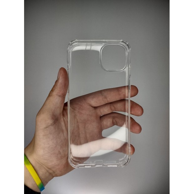 Чехол силиконовый 6D Apple iPhone 15 Plus (Прозрачный)