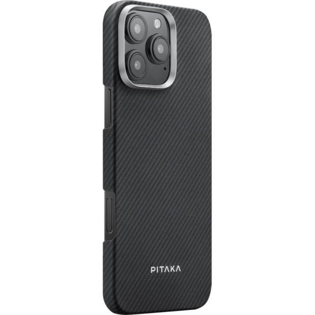 Чохол Pitaka Ultra-Slim Case Classic Twill 600D для Apple iPhone 16 Pro Max (чорний  /  сірий)