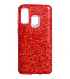 Силикон Glitter Samsung Galaxy A40 (2019) (Красный)