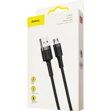 USB-кабель Baseus Cafule Special Edition 2.4A (1м) (MicroUSB) (Чорний / Сірий) (Уцінка) (Категорія 1)