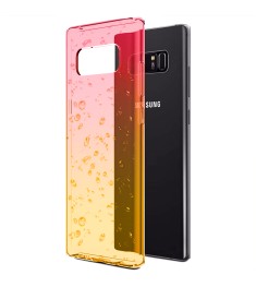 Силикон Rain Gradient Samsung Galaxy Note 8 (N950) (Розово-желтый)