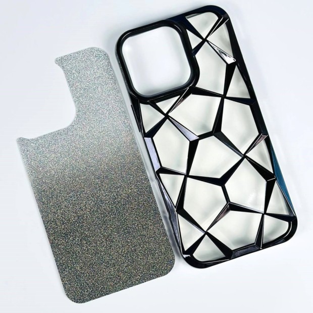 Накладка 3D Prism Metal для Apple iPhone 15 (Чорна)