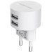 Adapter USB Borofone BA23A 2USB 2.4A (White) Adapter USB Borofone BA23A 2USB 2.4A (White)