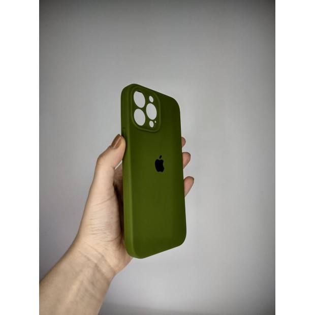 Оригінальний силіконовий чохол RoundCam для Apple iPhone 13 Pro Max (46) темно-зелений