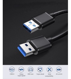 USB-кабель ESSAGER AM-AM (1м) (USB3.0-USB3.0) (Чорний) EXCAA-YT01