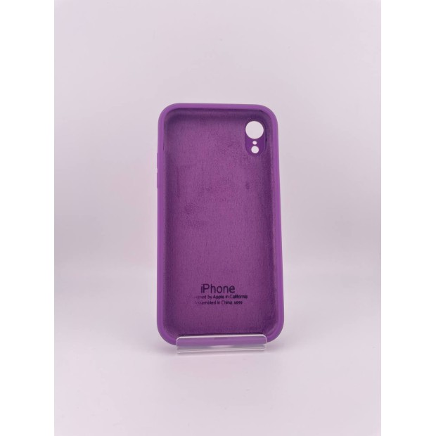 Оригінальний квадратний чохол-камера для Apple iPhone XR (28) Баклажанний із силікону.