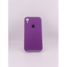 Оригінальний квадратний чохол-камера для Apple iPhone XR (28) Баклажанний із силікону.