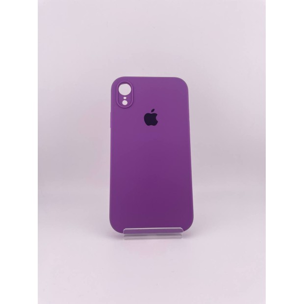 Оригінальний квадратний чохол-камера для Apple iPhone XR (28) Баклажанний із силікону.
