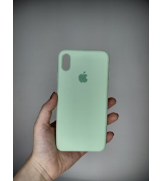 Силіконовий оригінальний чохол Apple iPhone XS Max (Фісташковий)