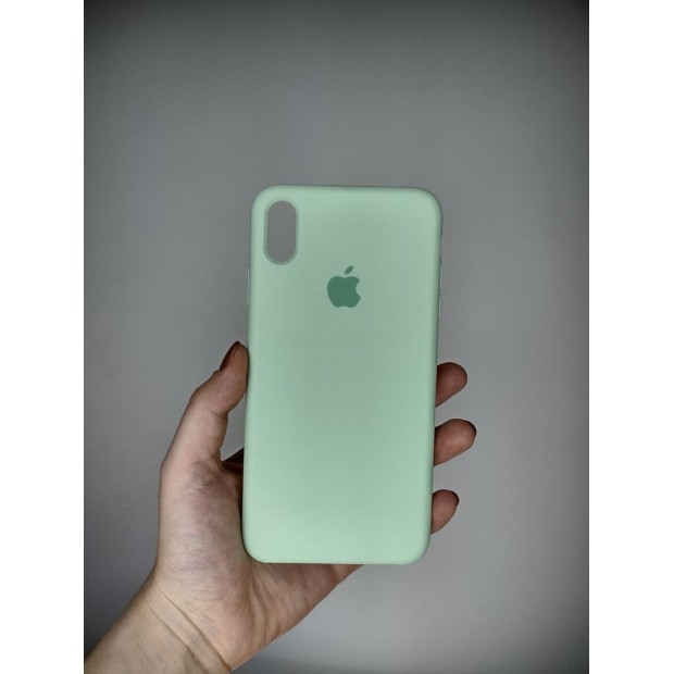 Силіконовий оригінальний чохол Apple iPhone XS Max (Фісташковий)