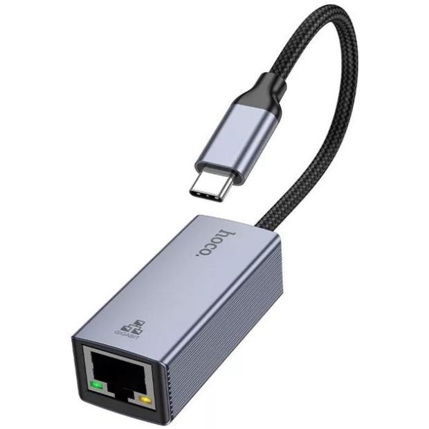 Перехідник Hoco UA37 1Gbit (Type-C - RJ45) (Сірий)