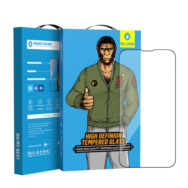 Захисне скло 5D Blueo  /  Welement HD для Apple iPhone 13  /  13 Pro  /  14  /  16E Чорний