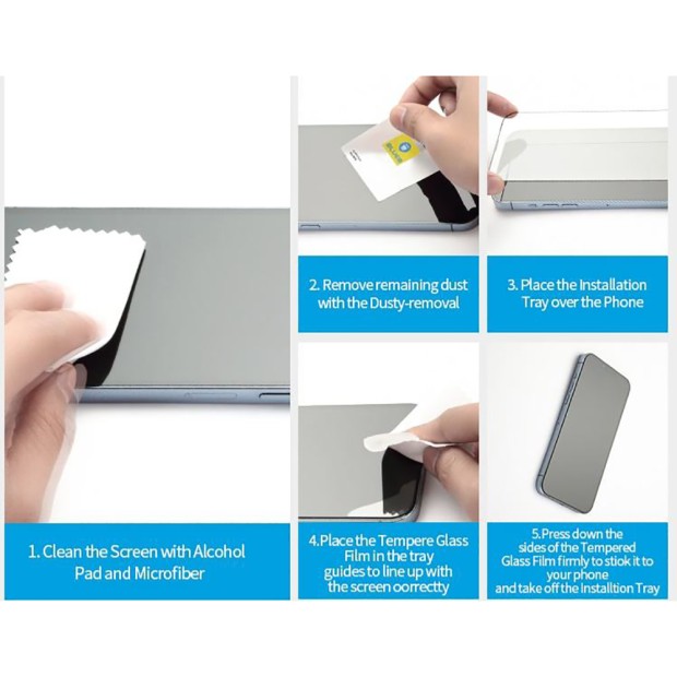 Захисне скло 5D Blueo  /  Welement HD для Apple iPhone 13  /  13 Pro  /  14  /  16E Чорний