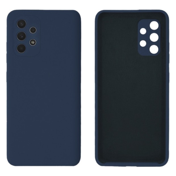 Силіконовий оригінальний чохол Samsung Galaxy A32 (ShutCam) (Темно-синій)