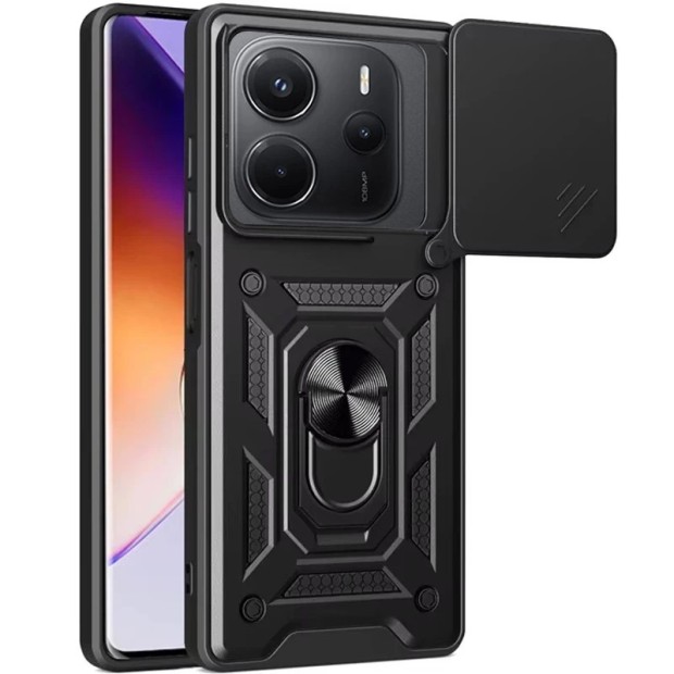 Бронь-чехол Ring Serge Armor Case Xiaomi Redmi Note 14 4G (ShutCam) (Чёрный) (Уценка) (Категория 1)