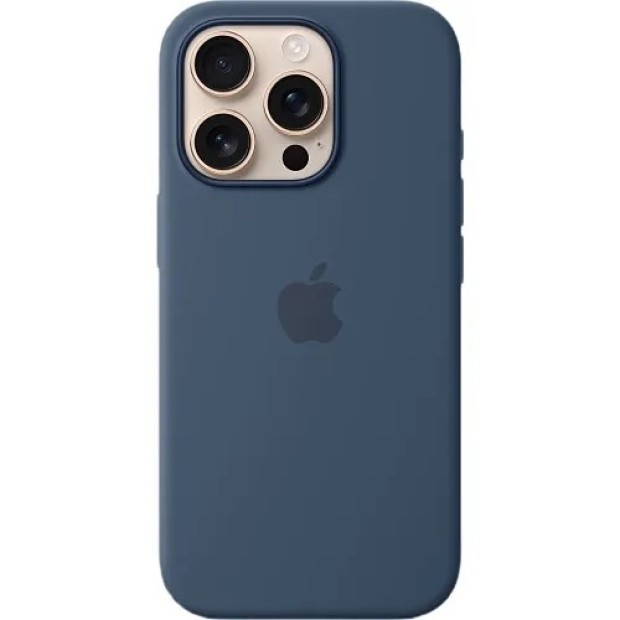 Чохол Silicone Case with MagSafe для Apple iPhone 16 Pro (Denim) (Оригінал)