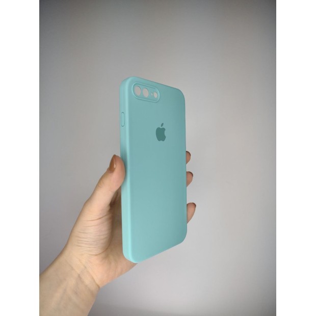 Силіконовий оригінальний чохол Square RoundCam для Apple iPhone 7 Plus  /  8 Plus (23) Морський Синій.