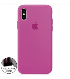 Силіконовий оригінальний круглий чохол для Apple iPhone XS Max (60) Фуксія.