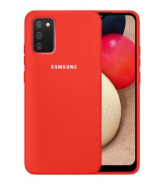 Чохол Original 360 Logo для Samsung Galaxy A02S (2020), силіконовий, червоний.