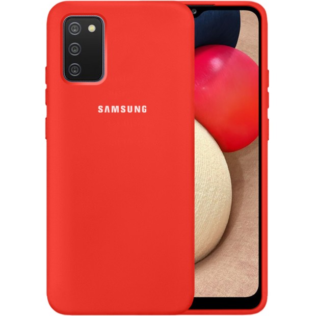 Чохол Original 360 Logo для Samsung Galaxy A02S (2020), силіконовий, червоний.