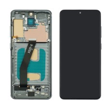 Дисплей для Samsung G981 Galaxy S20 (5G) с чёрным тачскрином и серой корпусной рамкой IPS