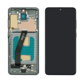 Дисплей для Samsung G981 Galaxy S20 (5G) с чёрным тачскрином и серой корпусной рамкой IPS
