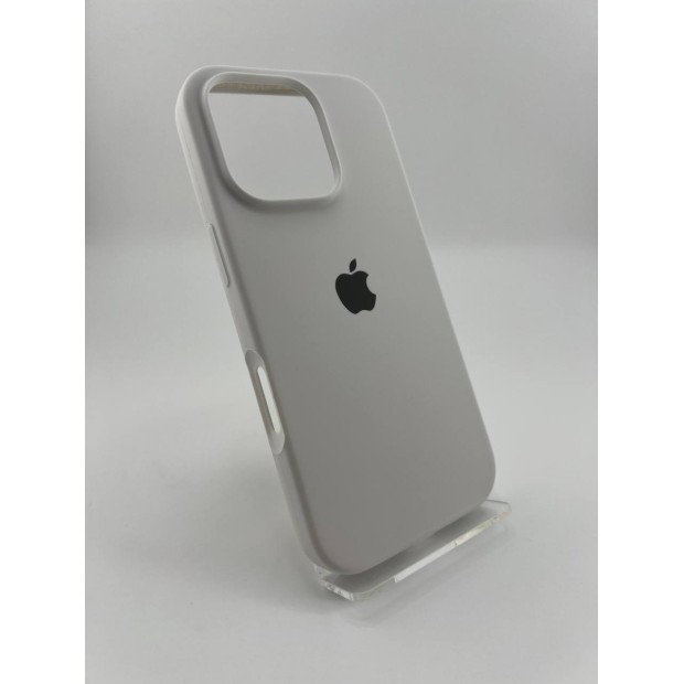 Оригінальний круглий силіконовий чохол для Apple iPhone 16 Pro (41) жорсткий білий