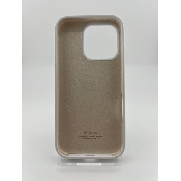 Оригінальний круглий силіконовий чохол для Apple iPhone 16 Pro (41) жорсткий білий