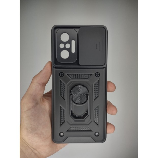 Чохол-книжка Ring Serge Armor Case для Xiaomi Redmi Note 10 Pro  /  Note 10 Pro Max (з функцією ShutCam) (Чорний)
