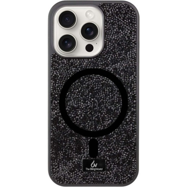 Чехол Bling World Rock Diamond MagSafe iPhone 16 Pro (Black)