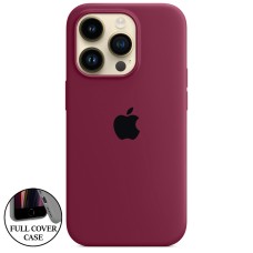 Силіконовий оригінальний чохол круглої форми для Apple iPhone 14 Pro (57) Марсала.