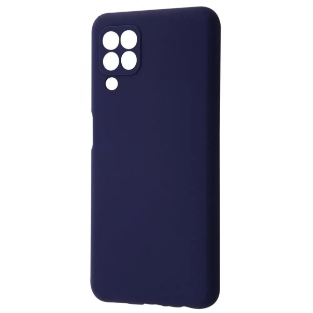 Силіконова оригінальна накладка Samsung Galaxy A22  /  M22  /  M32 (ShutCam) (Темно-синій)