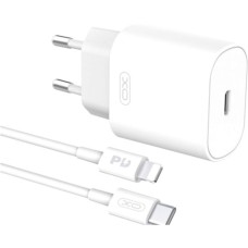 XO L91 25W Power Adapter (1 Type-C) + Type-C Cable (White)
