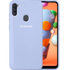 Силіконовий чохол Original 360 з логотипом для Samsung Galaxy M11  /  A11 (2020) (блідо-бузковий)