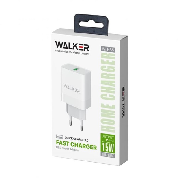 Walker WH-35 3A 18W (1USB) Adapter (White)