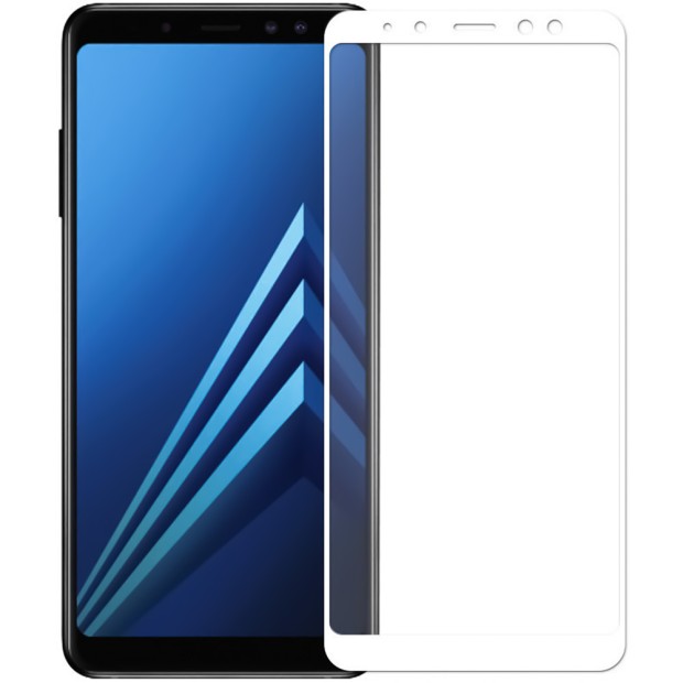 Защитное стекло 3D Samsung Galaxy A8 Plus (2018) A730 White