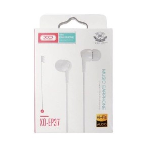 Проводные наушники-гарнитура вакуумные XO EP37 (White) DT