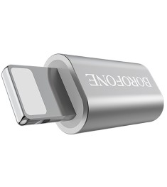 OTG-переходник Borofone BV5 (MicroUSB - Lightning) (Стальной)