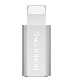 OTG-переходник Borofone BV5 (MicroUSB - Lightning) (Стальной)