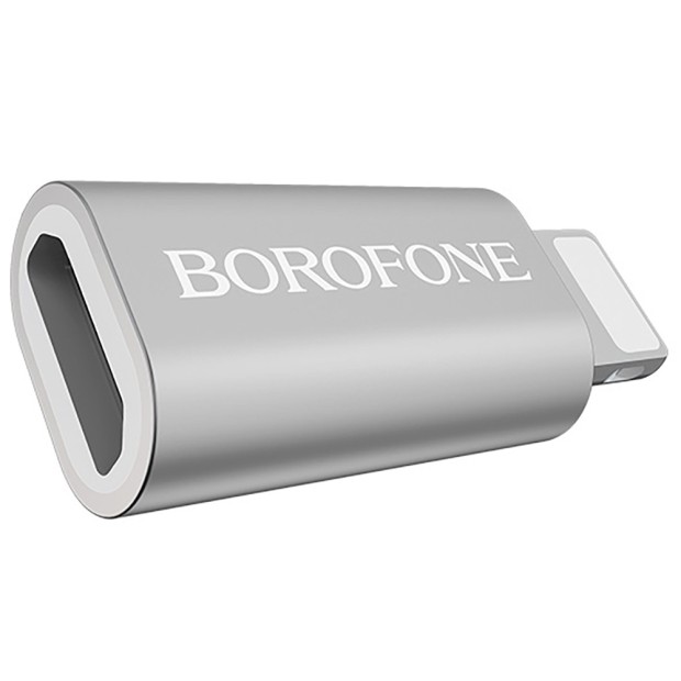 Borofone BV5 OTG адаптер (MicroUSB - Lightning) (Стальний)