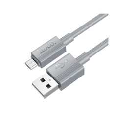 USB-кабель Hoco X107 2.4A (MicroUSB) (Сірий)
