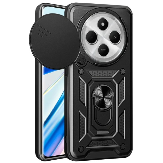 Броньований чохол Ring Serge Armor для Xiaomi Redmi 14C 4G  /  Poco C75 (ShutCam) (Чорний)