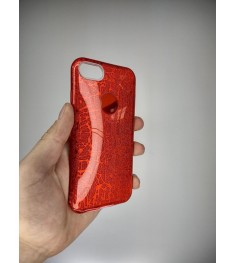 Силіконовий чохол з блискітками для Apple iPhone 7  /  8  /  SE (2020) (Червоні ..