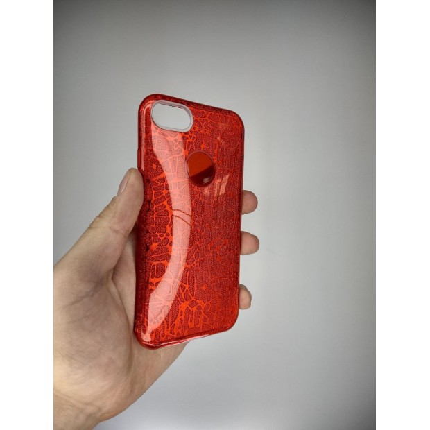 Силіконовий чохол з блискітками для Apple iPhone 7 / 8 / SE (2020) (Червоні квіти) Силіконовий чохол з блискітками для Apple iPhone 7 / 8 / SE (2020) (Червоні квіти)