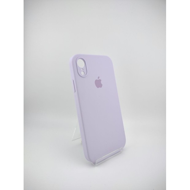 Силіконовий оригінальний квадратний круглий чохол для Apple iPhone XR (71) Світло-гліциній