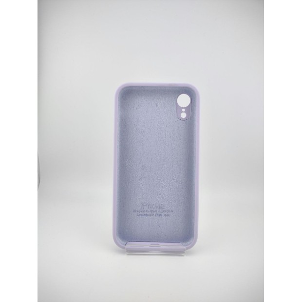 Силіконовий оригінальний квадратний круглий чохол для Apple iPhone XR (71) Світло-гліциній